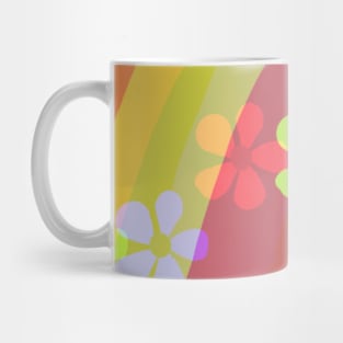 Rainbow pattern with daisies Mug